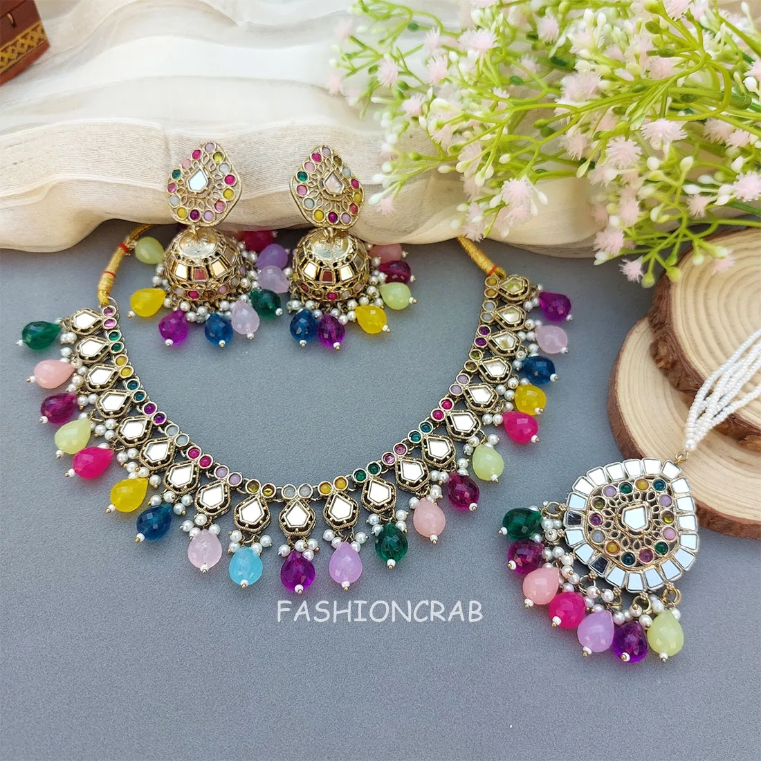 Gauri Mirror Necklace - Multicolor