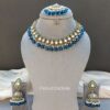 Gauri Mirror Necklace - Peacock Blue