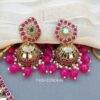 Gauri Mirror Necklace - Rani Pink