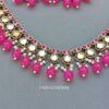 Gauri Mirror Necklace - Rani Pink