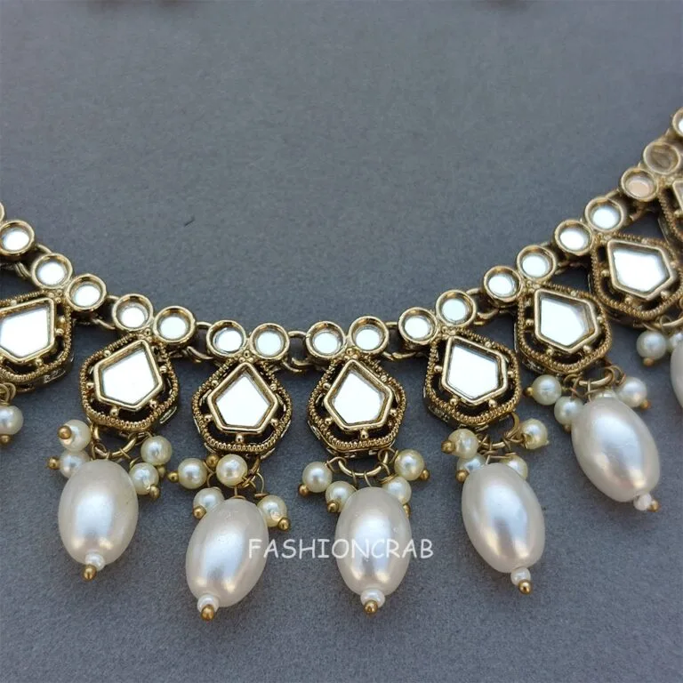 Gauri Mirror Necklace - White