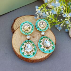 Inaya Kundan Earrings - Blue