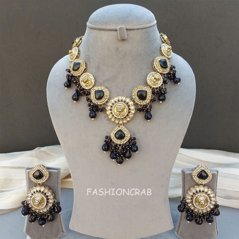 Inayat Kundan Necklace - Black