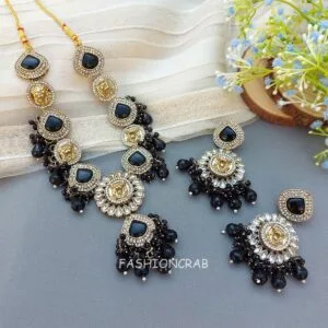 Inayat Kundan Necklace - Black