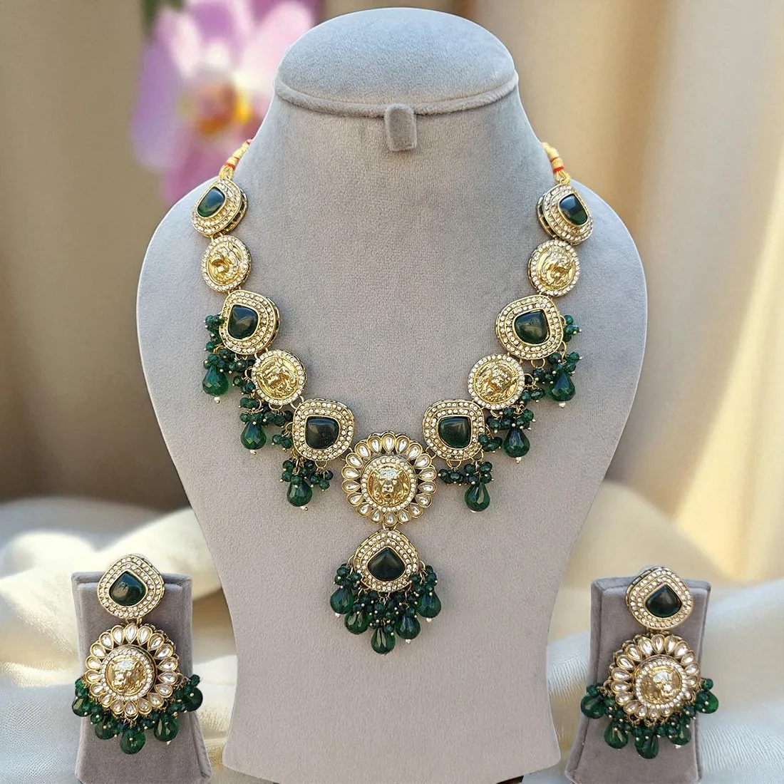 Inayat Kundan Necklace - Green