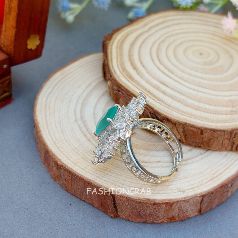 Kavya Zirconia Ring - Mint Green