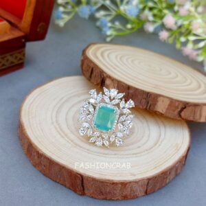 Kavya Zirconia Ring - Mint Green