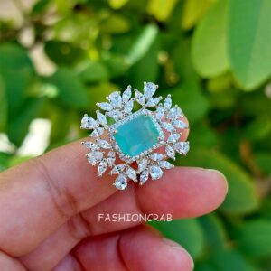 Kavya Zirconia Ring - Mint Green