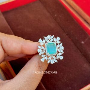 Kavya Zirconia Ring - Mint Green