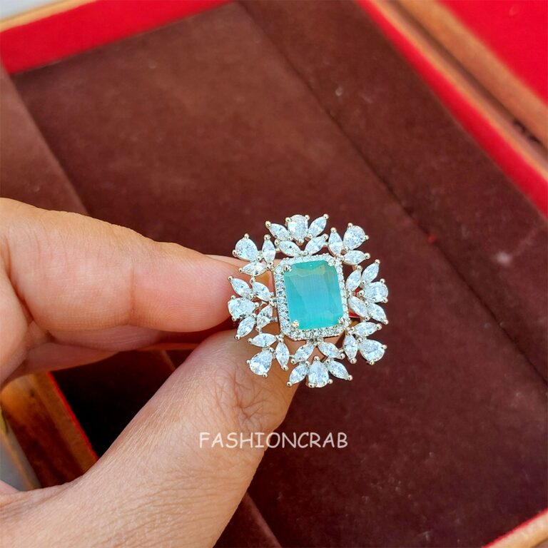 Kavya Zirconia Ring - Mint Green
