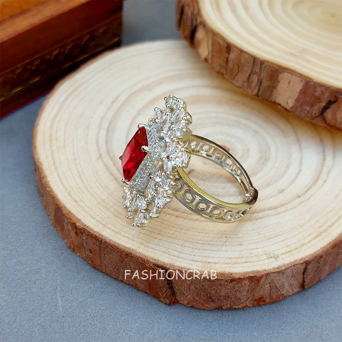 Kavya Zirconia Ring - Pink