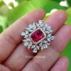 Kavya Zirconia Ring - Pink-04 Kavya Zirconia Ring - Pink