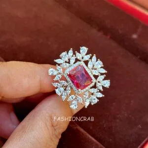 Kavya Zirconia Ring - Pink