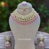 Lavender Color Bridal Kundan Jewellery Set
