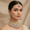 Lavender Color Bridal Kundan Jewellery Set
