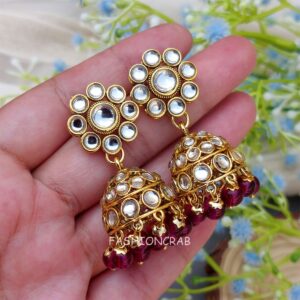 Leora Kundan Choker Necklace - Wine