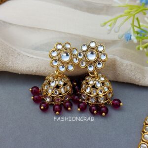 Leora Kundan Choker Necklace - Wine