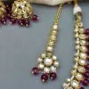 Leora Kundan Choker Necklace - Wine-04 Leora Kundan Choker Necklace - Wine