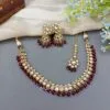 Leora Kundan Choker Necklace - Wine Leora Kundan Choker Necklace - Wine