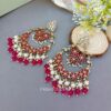 Manasvi Chandbali Earrings - Pink