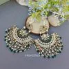 Meera Chandbali Earrings - Green