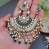 Meera Chandbali Earrings - Green-03 Meera Chandbali Earrings - Green