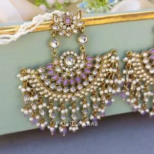 Meera Chandbali Earrings - Lavender