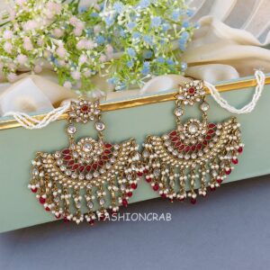 Meera Chandbali Earrings - Pink