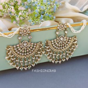 Meera Chandbali Earrings - Pink Green