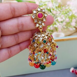 Meesha Maangtikka and Earrings Set - Multicolor