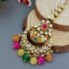 Meesha Maangtikka and Earrings Set - Multicolor-03 Meesha Maangtikka and Earrings Set - Multicolor