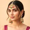 Meesha Maangtikka and Earrings Set - Multicolor