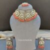 Monika Pearl Necklace and Earring Set - Peach-05 Monika Pearl Necklace and Earring Set - Peach