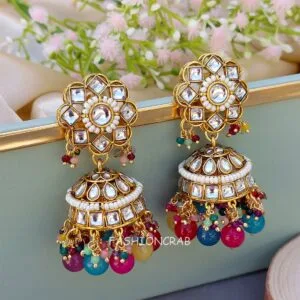 Nafisa Earrings and Maangtikka Set - Multicolor