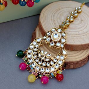 Nafisa Earrings and Maangtikka Set - Multicolor