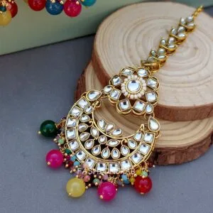 Nafisa Earrings and Maangtikka Set - Multicolor