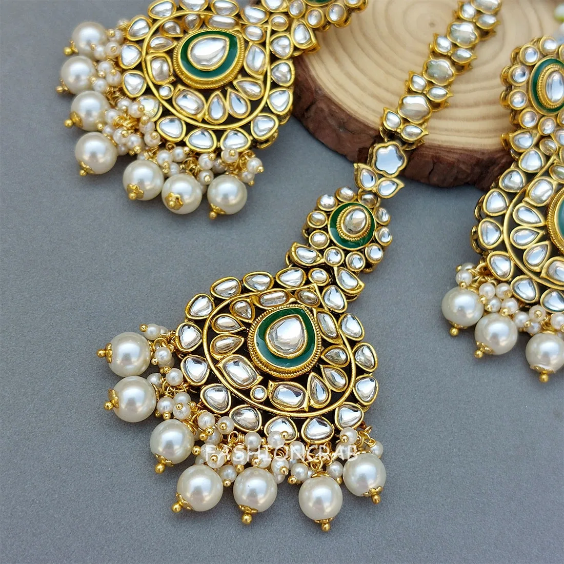 Nayra Pearl Earrings and Tikka Set