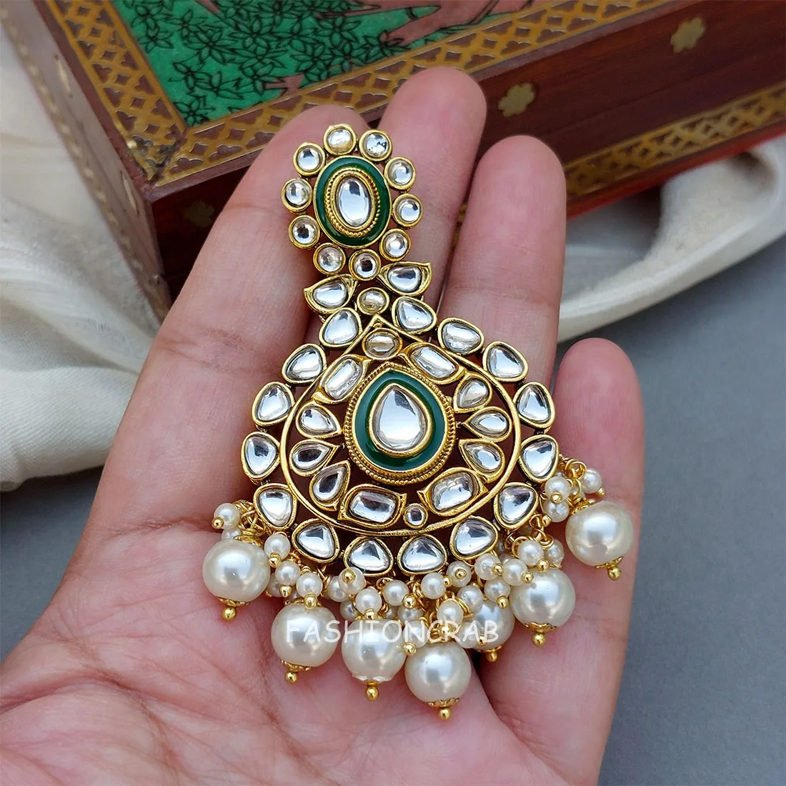 Nayra Pearl Earrings and Tikka Set