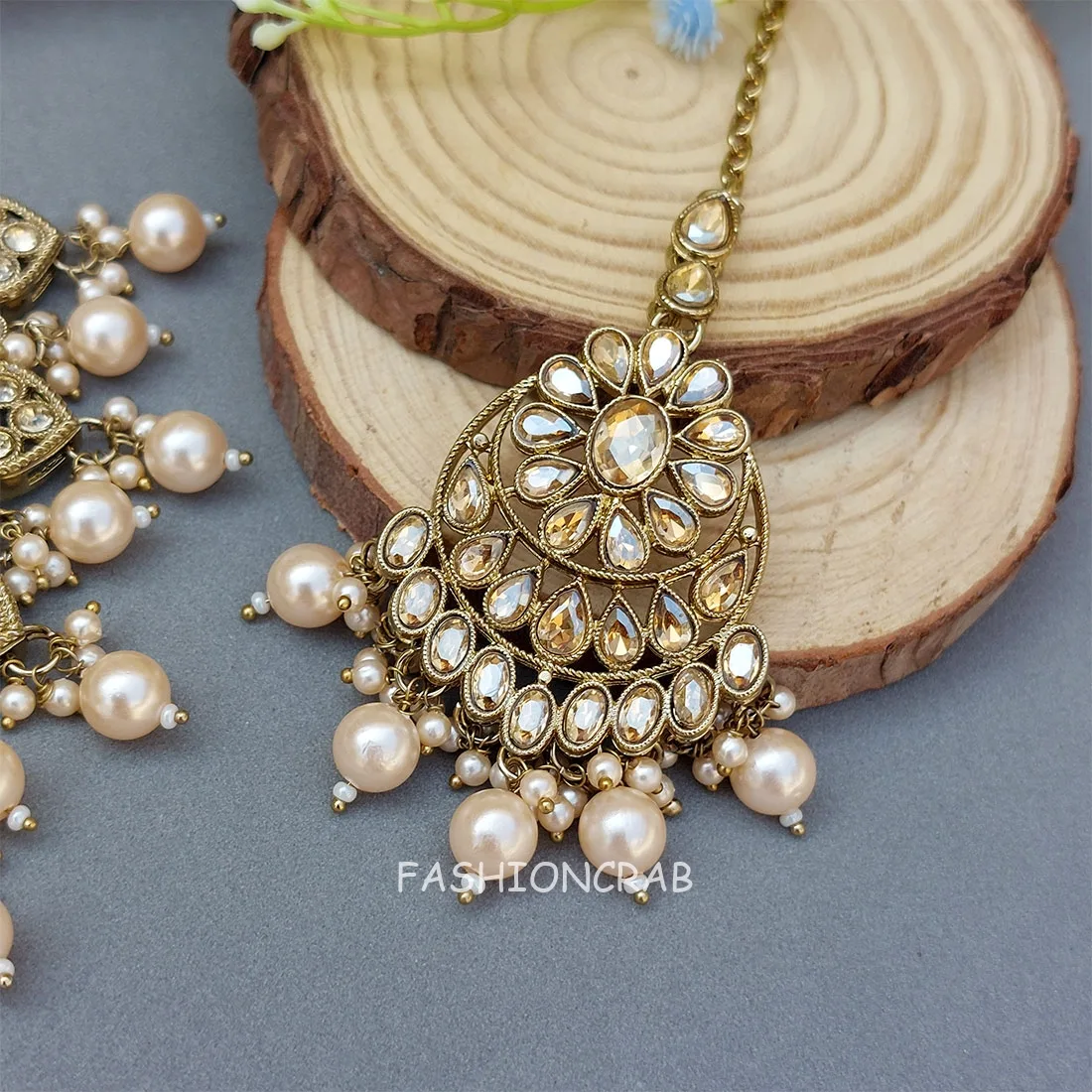 Nira Polki Set for Bride - Champagne