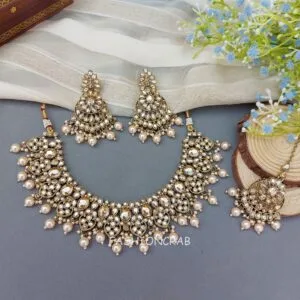 Nira Polki Set for Bride - Champagne