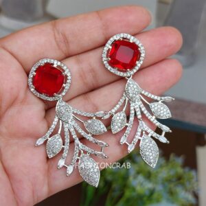 Radhika AD Jewellery Set - Red