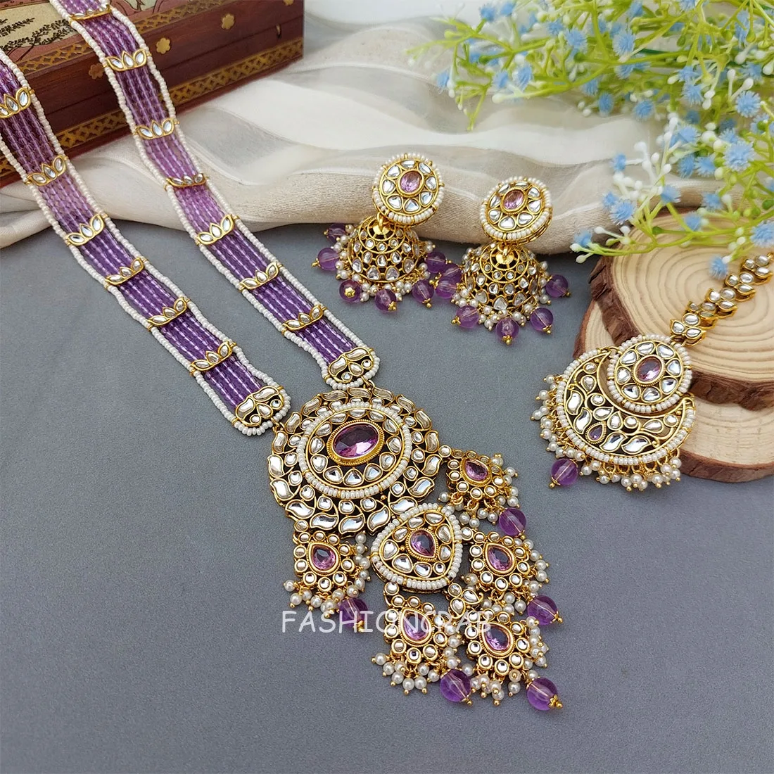 Rani Long Jewellery Set - Lavender