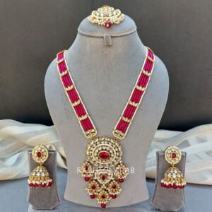 Rani Long Jewellery Set - Pink