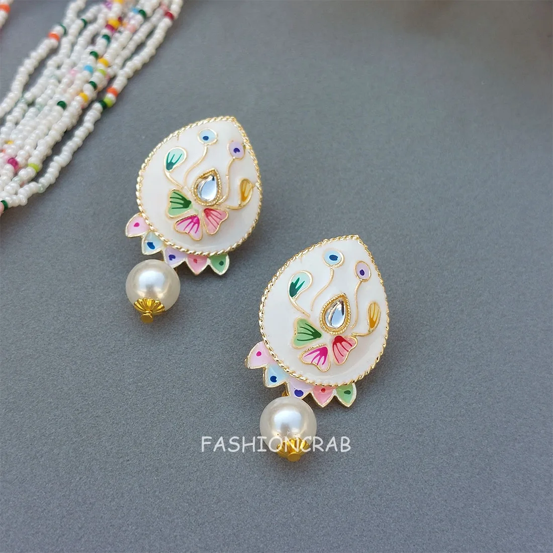 Rani Meenakari Necklace - White