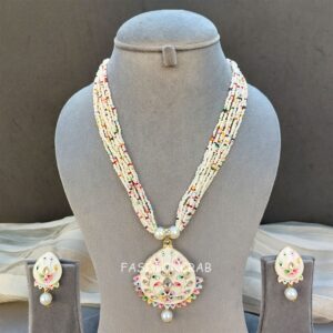 Rani Meenakari Necklace - White