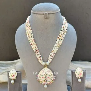 Rani Meenakari Necklace - White