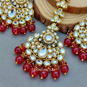 Reyhana Maangtikka with Earrings - Maroon