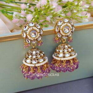 Rihanna Maangtikka with Earrings - Lavender