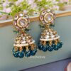 Rihanna Maangtikka with Earrings - Peacock Blue-02 Rihanna Maangtikka with Earrings - Peacock Blue