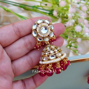 Rihanna Maangtikka with Earrings - Pink